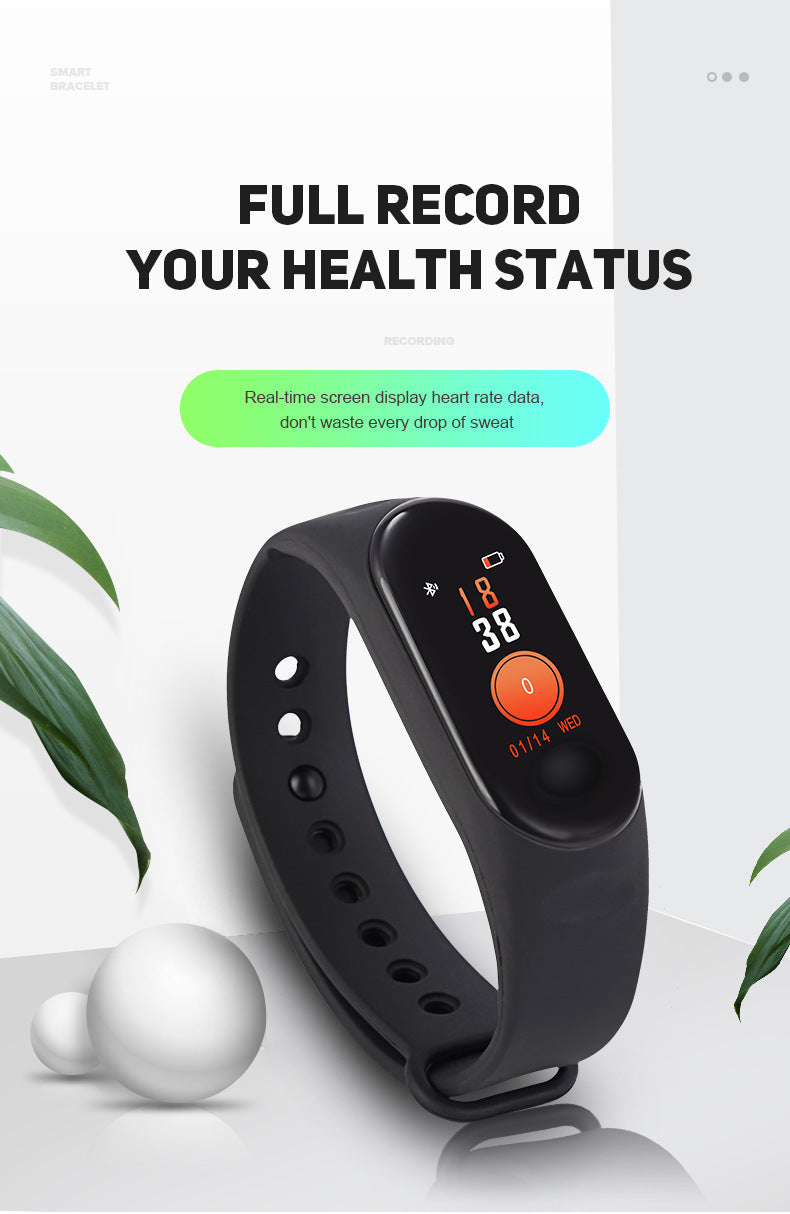 M3 Smart Bracelet M3 Color Screen Bracelet Heart Rate Blood Pressure Bluetooth Sports Pedometer