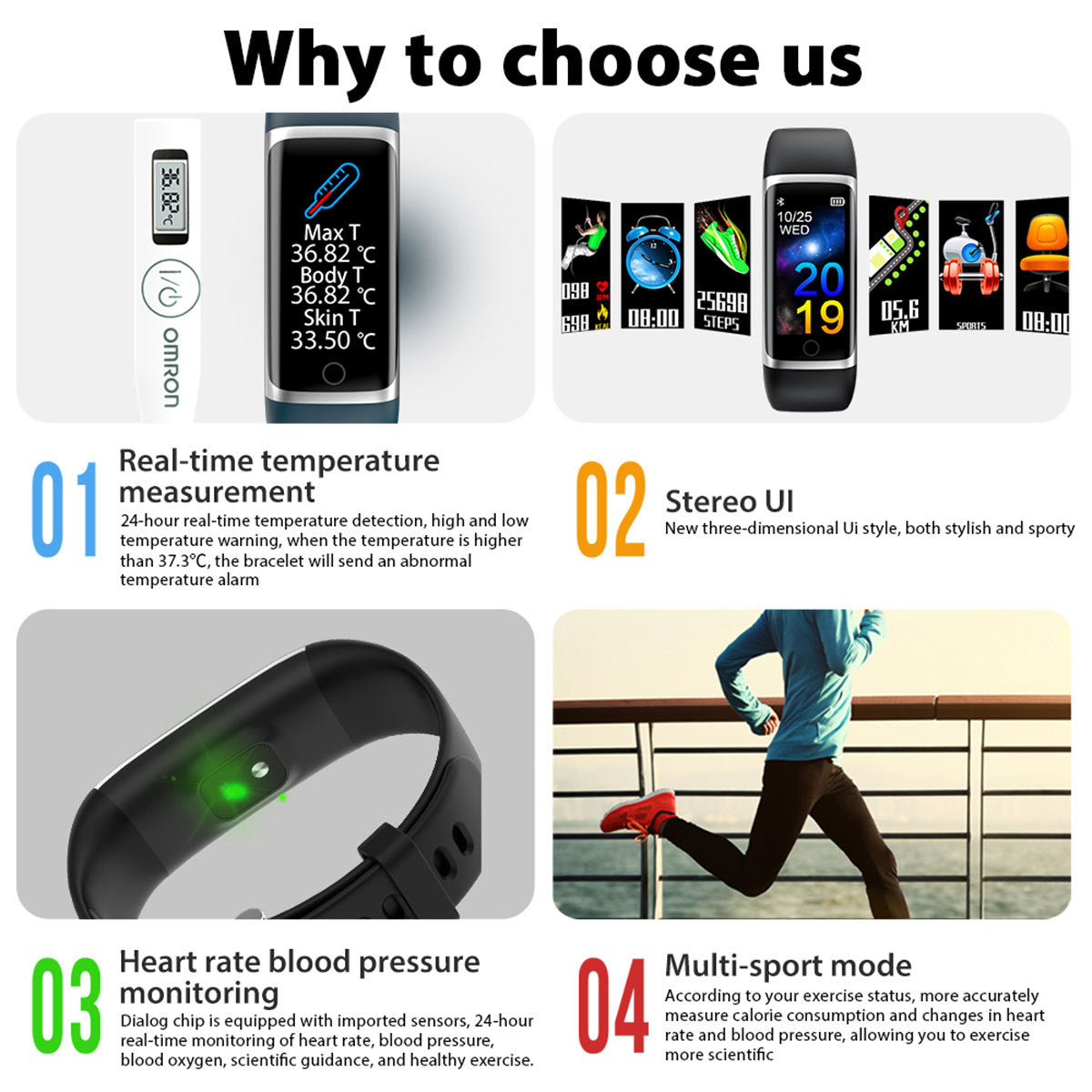 Pedometer Exercise Sleep Monitoring Multi-function Smart Bracelet