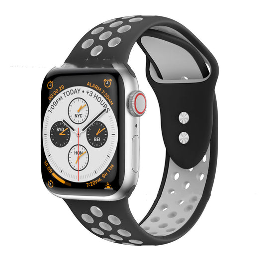 Two Tone Double Nails Round Hole Silicone Strap Sport Style